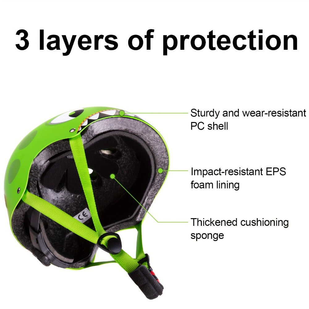 Kids Bike Helmet with Knee and Elbow Pads, Adjustable Gear Set for Ages 5-14, 350g with Ventilation — image 10
