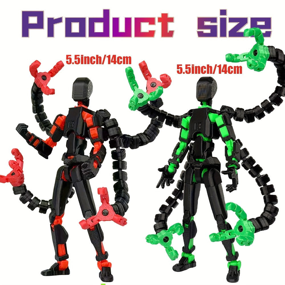 2pcs T13 Multi-Joint Action Figure Robot Set – 3D Printed Articulated Nova T-13 Mobile Robot Doll Desktop Decoration Game Ent