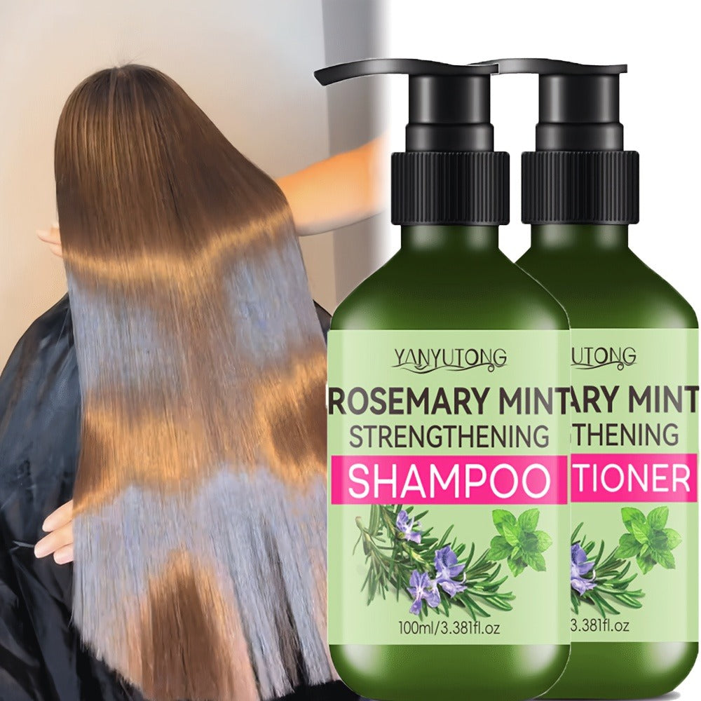 Three-Piece Rosemary Mint Hair Care Set with 3.38 oz Pump Shampoo, Conditioner and Oil Formats — image 5