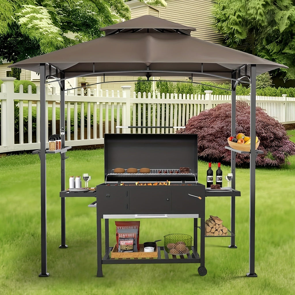 Outdoor Grill Gazebo Double-Tier BBQ Canopy for Grilling, Camping and Outdoor Meals, with the Listed Configuration — image 1
