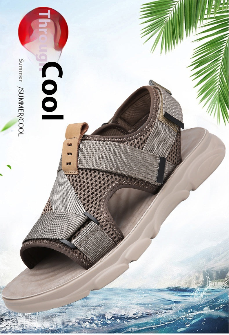 Men's Soft Bottom Non-slip All-matching Outer Wear Roman Beach Shoes