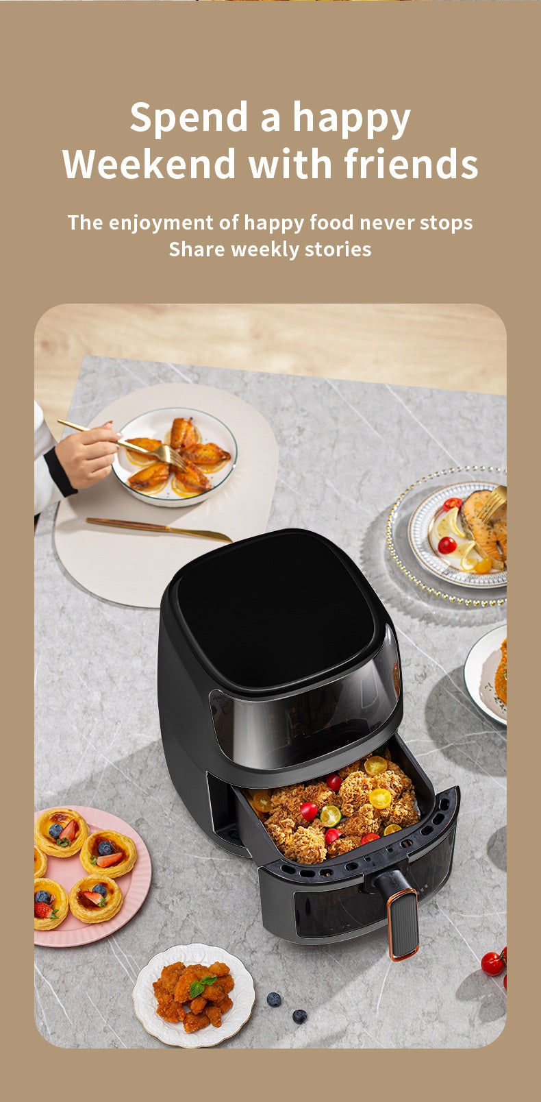Home Visual Touch Screen Large Capacity Air Fryer