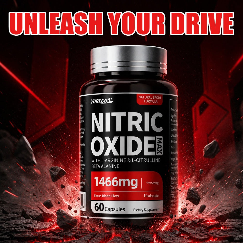 Nitric Oxide Supplement for Men, 800mg AAKG L-Arginine L-Citrulline Beetroot Capsules, Natural Energy & Focus Formula — image