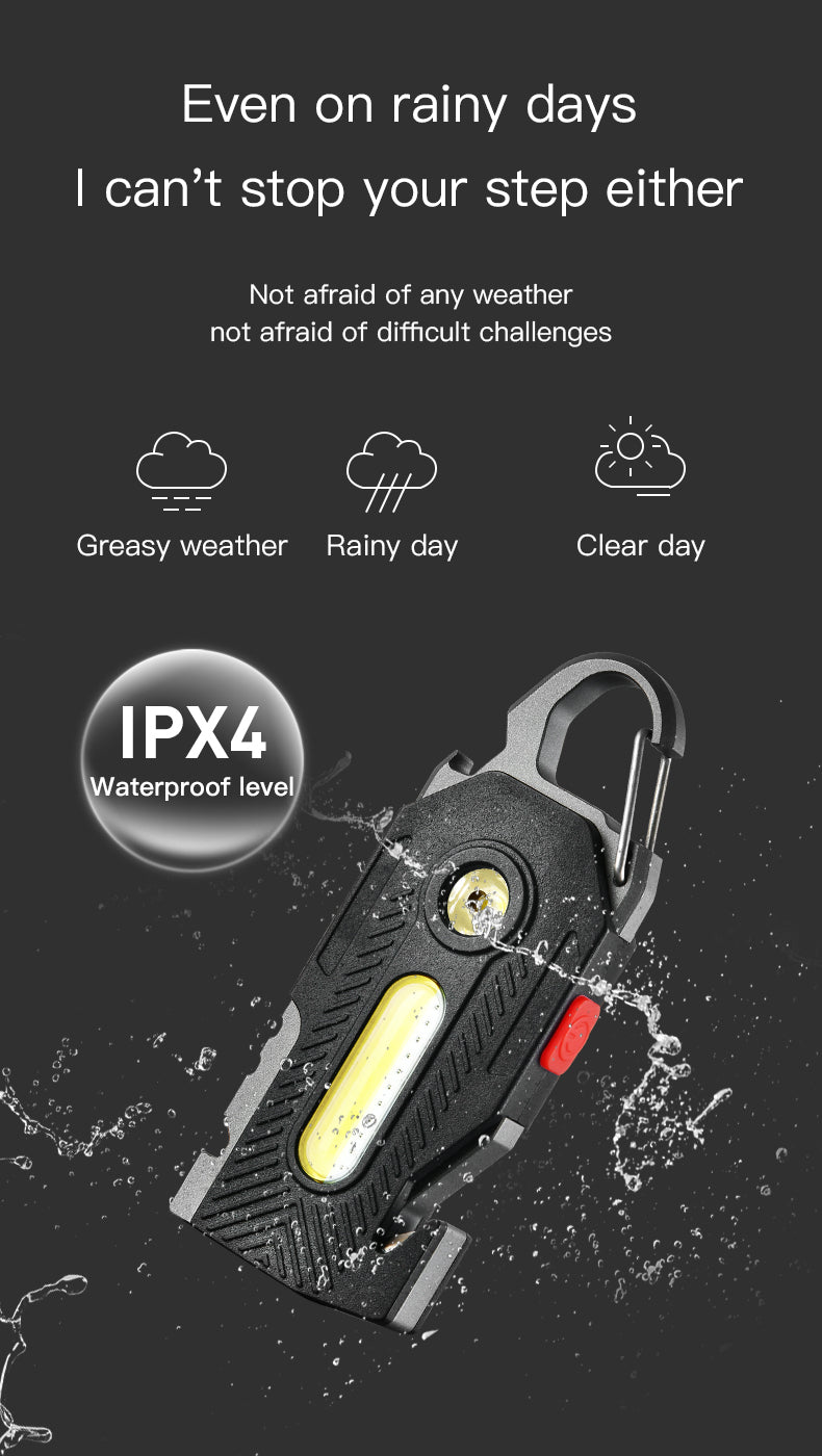 Multifunctional Charging Emergency Light Convenient Keychain Work Light COB High Brightness Maintenance Light Outdoor Camping LED Light