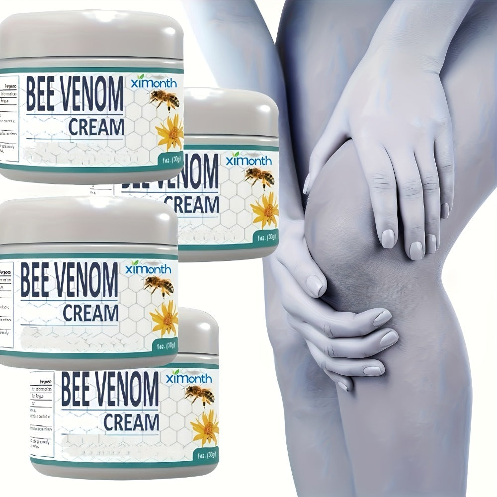 Bee Venom Joint & Muscle Cream for Hands Feet Knees Lumbar Support – Hydrating Glycerin Paraffin Wax Fragrance-Free Soothing 