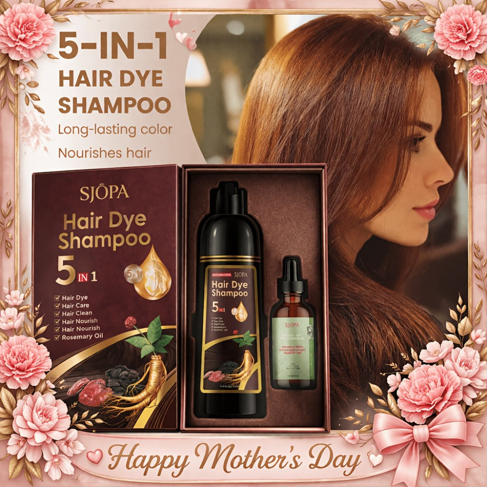 Hair Color Shampoo, SJOPA 5-in-1 16.9oz Bottle-and-Dropper Presentation with 12 Color Options — image 1