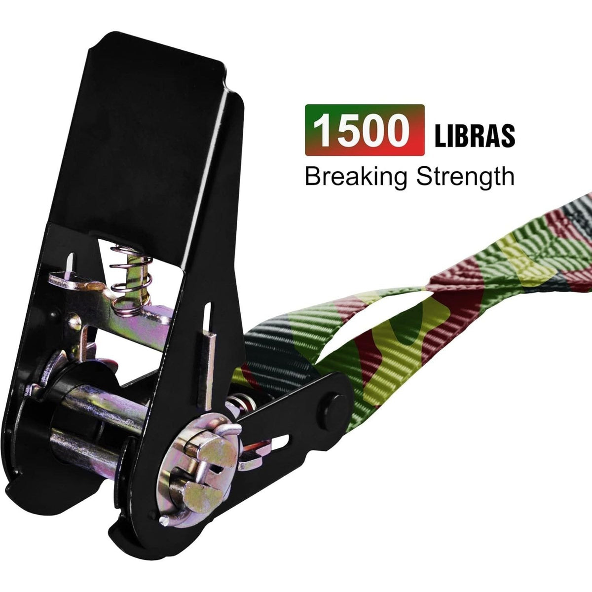 Ratchet Tie Down Straps 4-Pack 15FT 1, 500 lb Break Strength Heavy Duty with Soft Loops & Storage Bag – High-Visibility Webbi