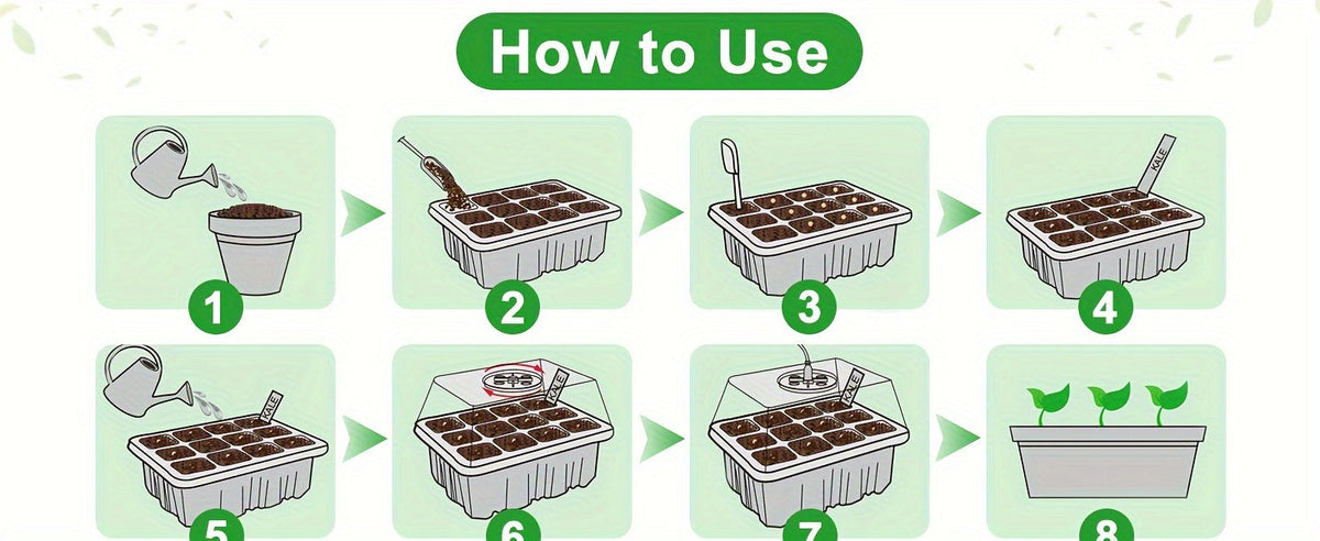 Seed Starter Kit with Grow Light LED, Indoor Mini Greenhouse Germination for Garden, Patio and Yard Use — image 10