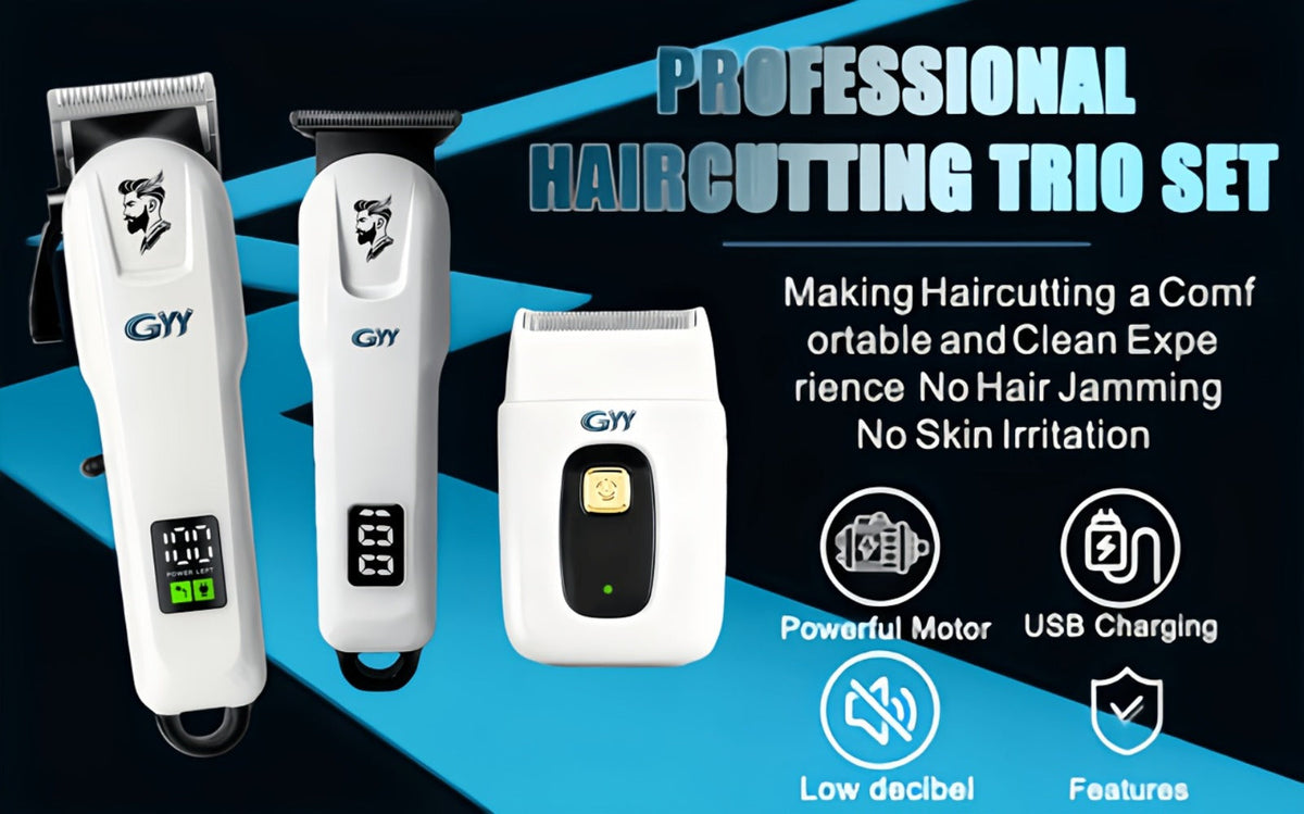 Hair Clipper Kit with Scissors for Home & Salon – Professional Stainless Steel Blade, Digital Display, USB Rechargeable Hair 