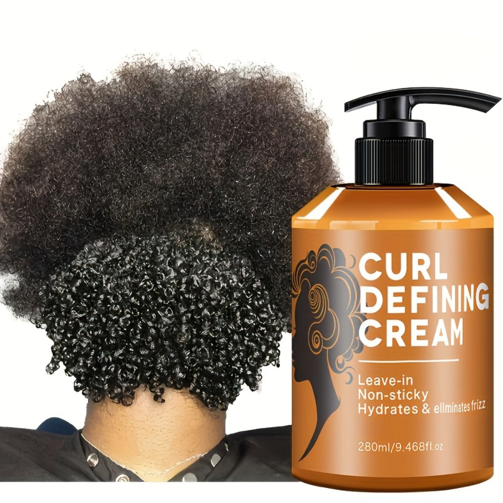 280ml Curl Styling Cream with Argan and Jojoba Oils in an Amber Leave-In Pump Bottle for Wavy Hair — image 1