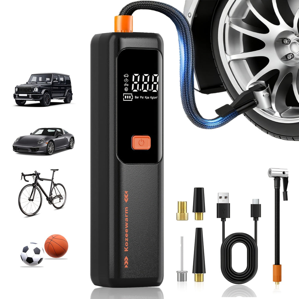 Cordless Tire Inflator Portable Air Compressor – USB-C Rechargeable, Digital Gauge, 3X Fast Inflation for Car Tires, Bikes — 