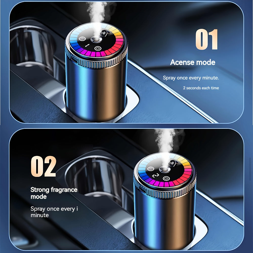 Car Aromatherapy Diffuser with Dynamic Light Show & Starry Sky Mode – Adjustable Scent Intensity, USB Rechargeable, Eliminate