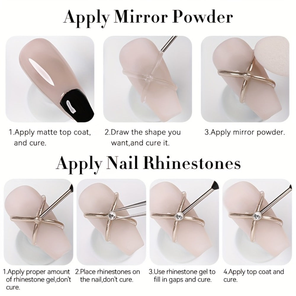 Nail Rhinestone Adhesive Gel 2pcs 0.34oz Clear Sticky Glue for 3D Nail Art Gems Charms Crystals Drill Jewelry — image 23