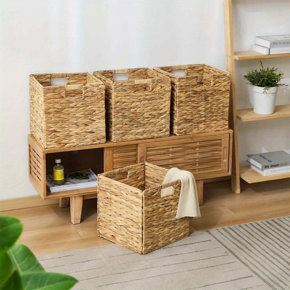 Water Hyacinth Storage Baskets with Seagrass and Paper Rope Options in 2- or 4-Pack Cube Sizes — image 16