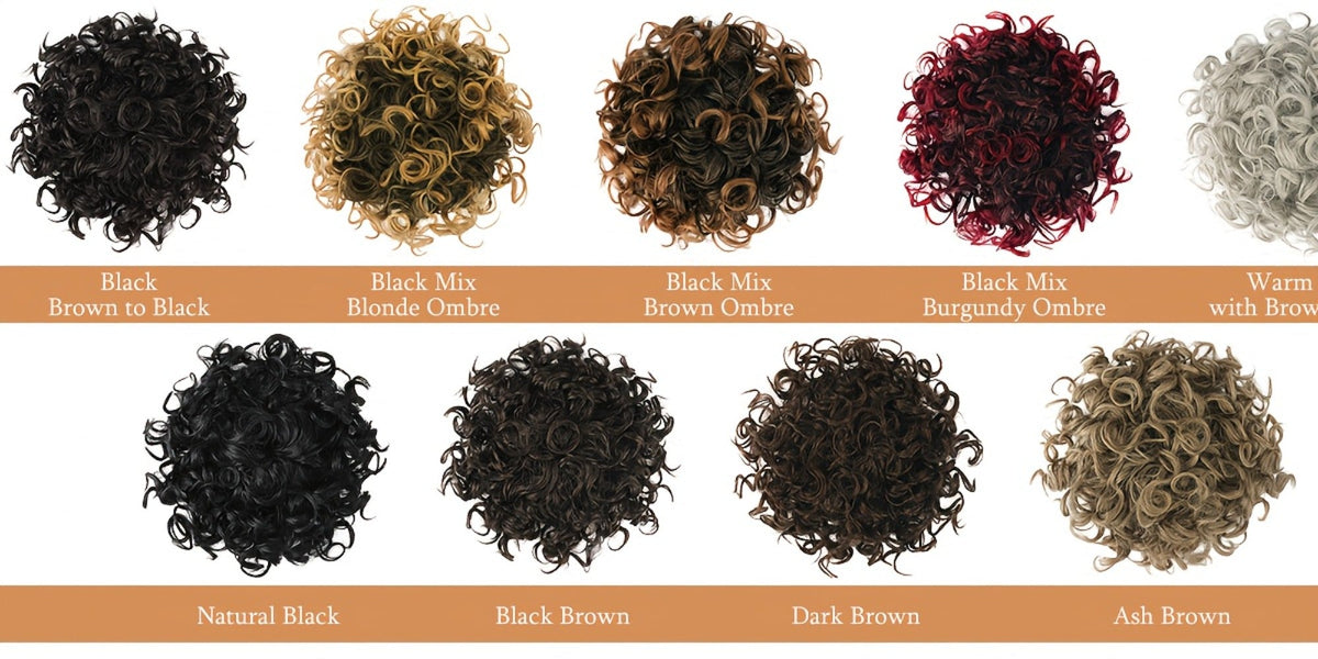 Hair Extensions Curly 10-Inch Synthetic Drawstring Bun with Comb Clips, 80g Weight and Two Brown Color Options — image 9