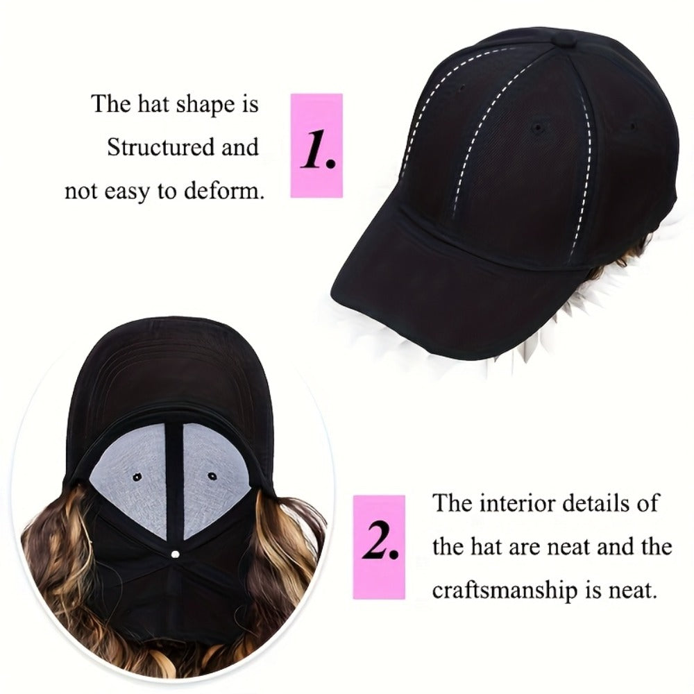 Synthetic Wig 18-Inch Curly-Wavy Baseball Cap Style in Three Highlighted Color Codes for Daily Wear — image 9