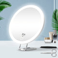 30X LED Magnifying Mirror Rechargeable 6-Inch Lighted Handheld Pocket Mirror with Hanging Loop – Portable Travel Vanity Mirro