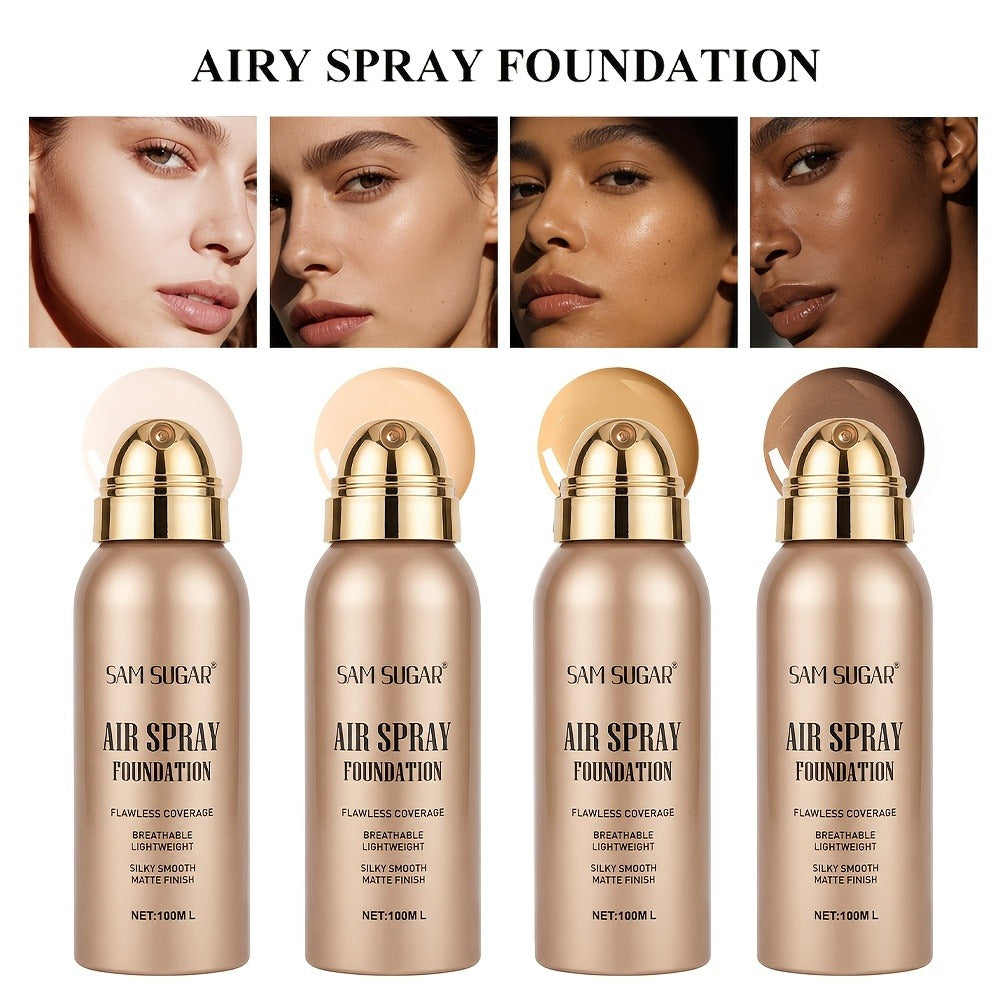 Air-Spray Liquid Foundation in Gold-Tone Bottle with Four Numbered Shade Options from 01 to 04 — image 1