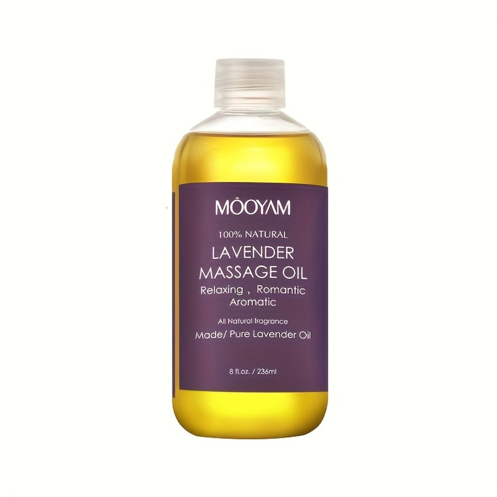 Lavender-Labeled Massage Oil in One or Three 236 ml Bottles with Pour Caps for Body-Care Routines — image 3