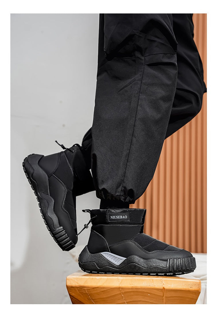 Warm Outdoor Casual Cotton Boots Stylish Mid-top Warm Men's Shoes