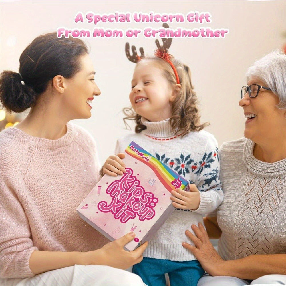 Kids Pretend Makeup Set for Girls Ages 3-12, Princess Cosmetics with Crossbody Coin Purse, Dress Up Role Play Toy — image 7
