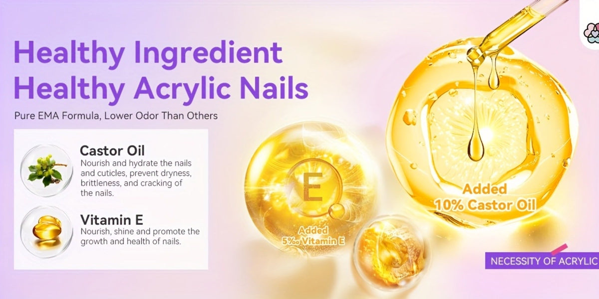 Odorless Acrylic Nail Liquid Monomer 8oz EMA Low Fume with Castor Oil & Vitamin E for Home and Salon Manicures — image 7