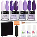 Dip Powder Nail Kit with NOCIS Label, Four Lilac Lavender Purple Glitter Powders, Three 10ml Liquids and Tools — image 13