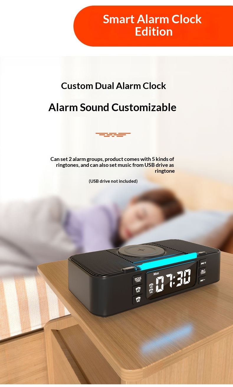 New Wireless Charging Ambient Night Light With Dual Bluetooth Speakers