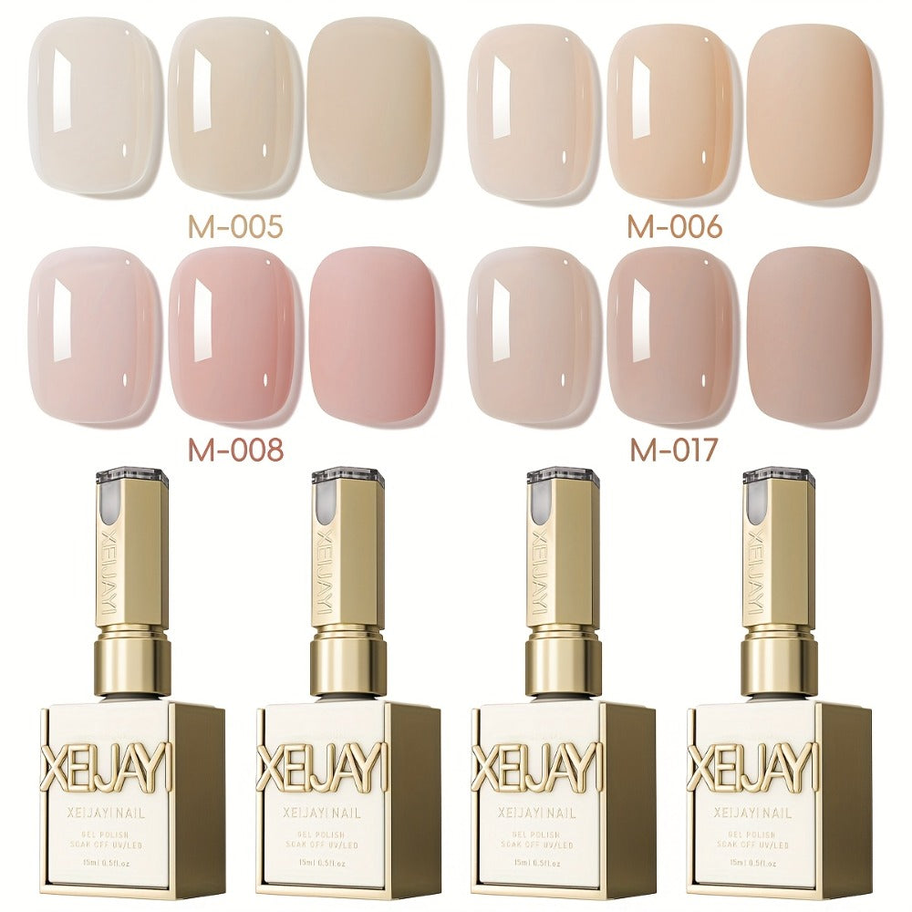 Gel Nail Polish 4-Piece Nude-Pink Frame-Bottle Set with Opaque Shades 05, 06, 08 and 17 for Manicures — image 4