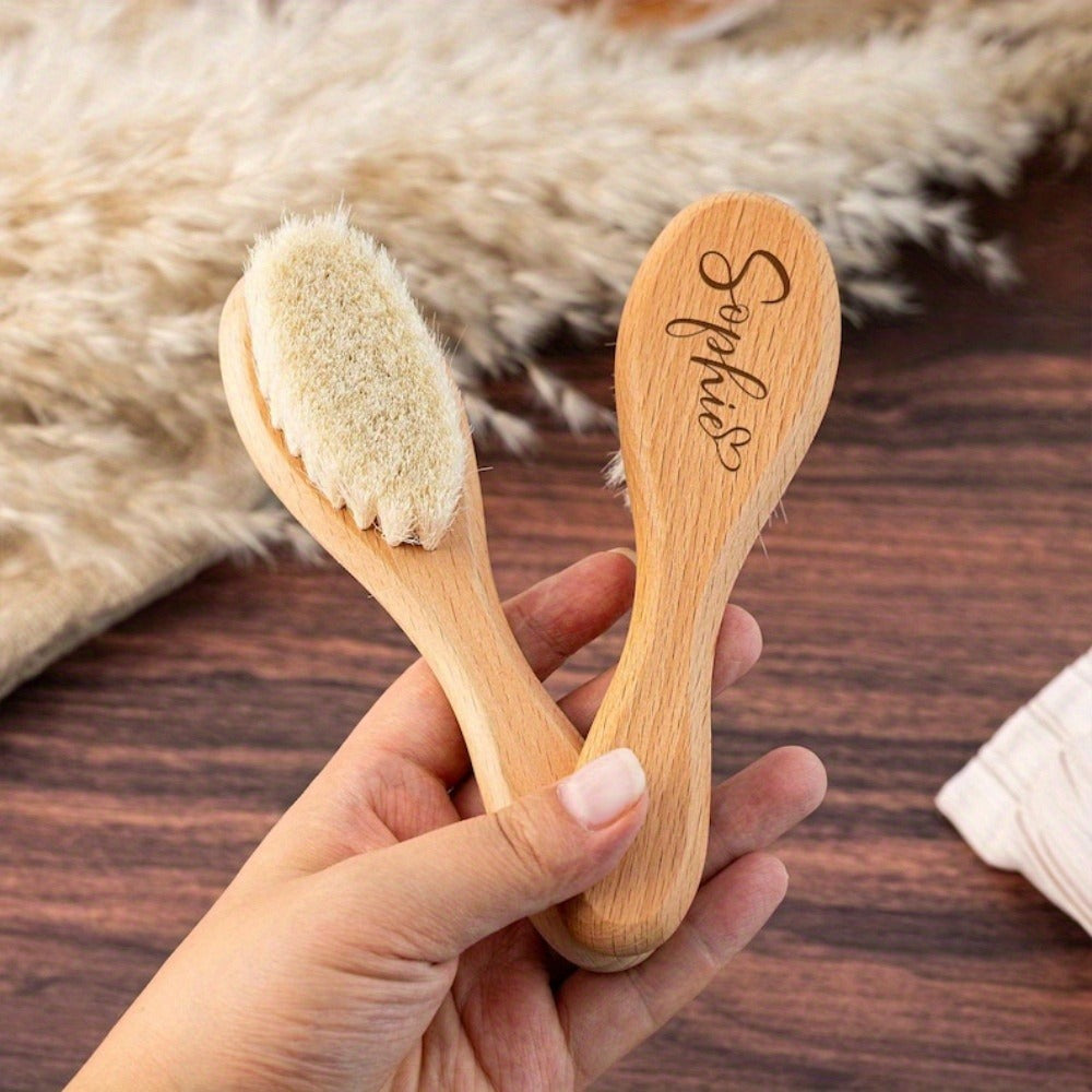 Custom Engraved Baby Brush Personalized Newborn Soft Hair Brush with Name, Unique Keepsake Gift for Baby Shower — image 6