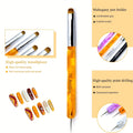 Nail Art Brush Set 4pcs Fine Tip Detail Brushes with Dotting Tool – Nylon Bristle Precision Manicure Brushes #10 #12 #14 #16 