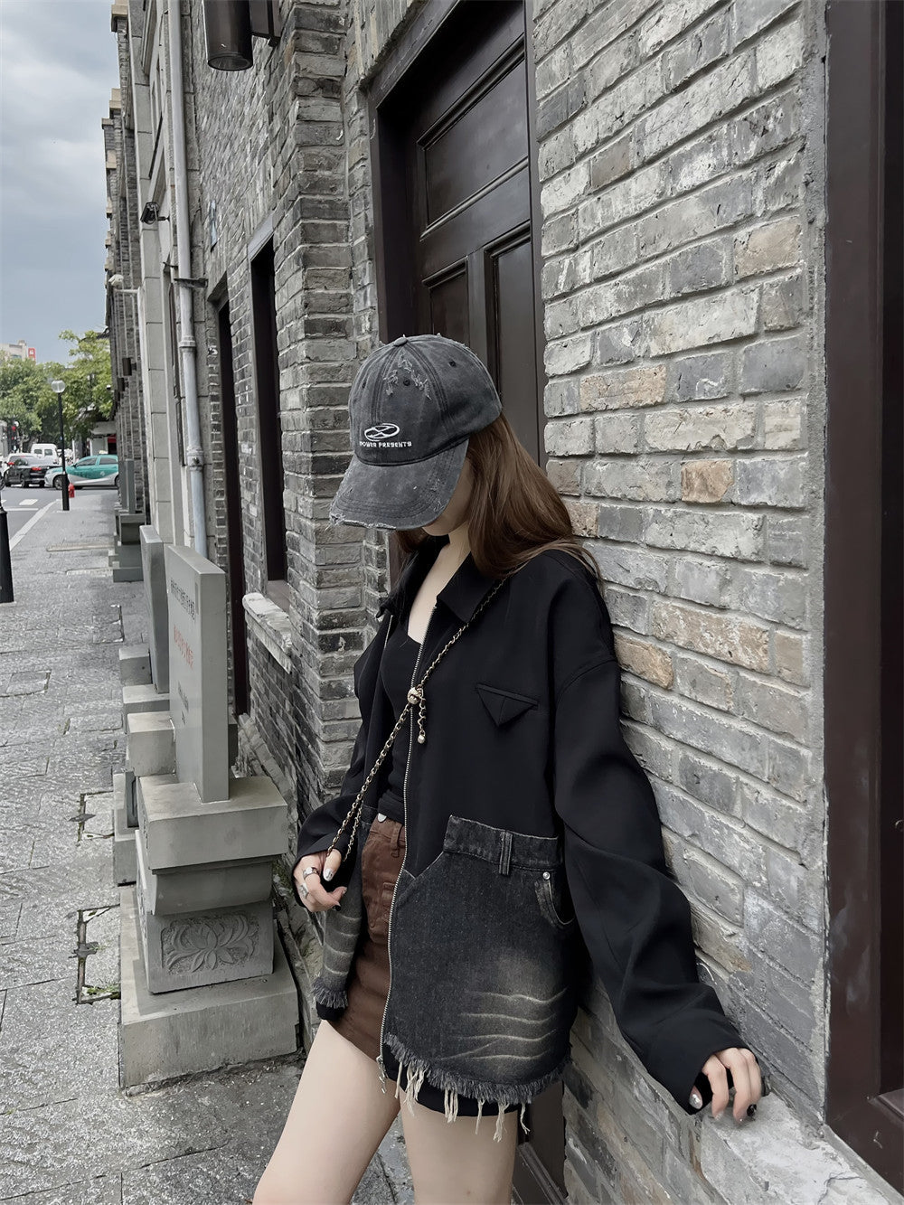 Design Burr Stitching Denim Jacket Coat Women