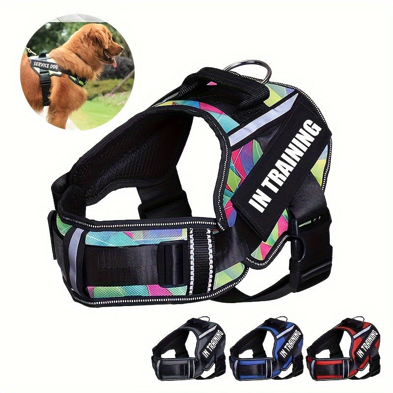 IN TRAINING Patch Dog Harness in Four Colors and XS–XL with Reflective Strips, Handle and Neck Padding — image 1