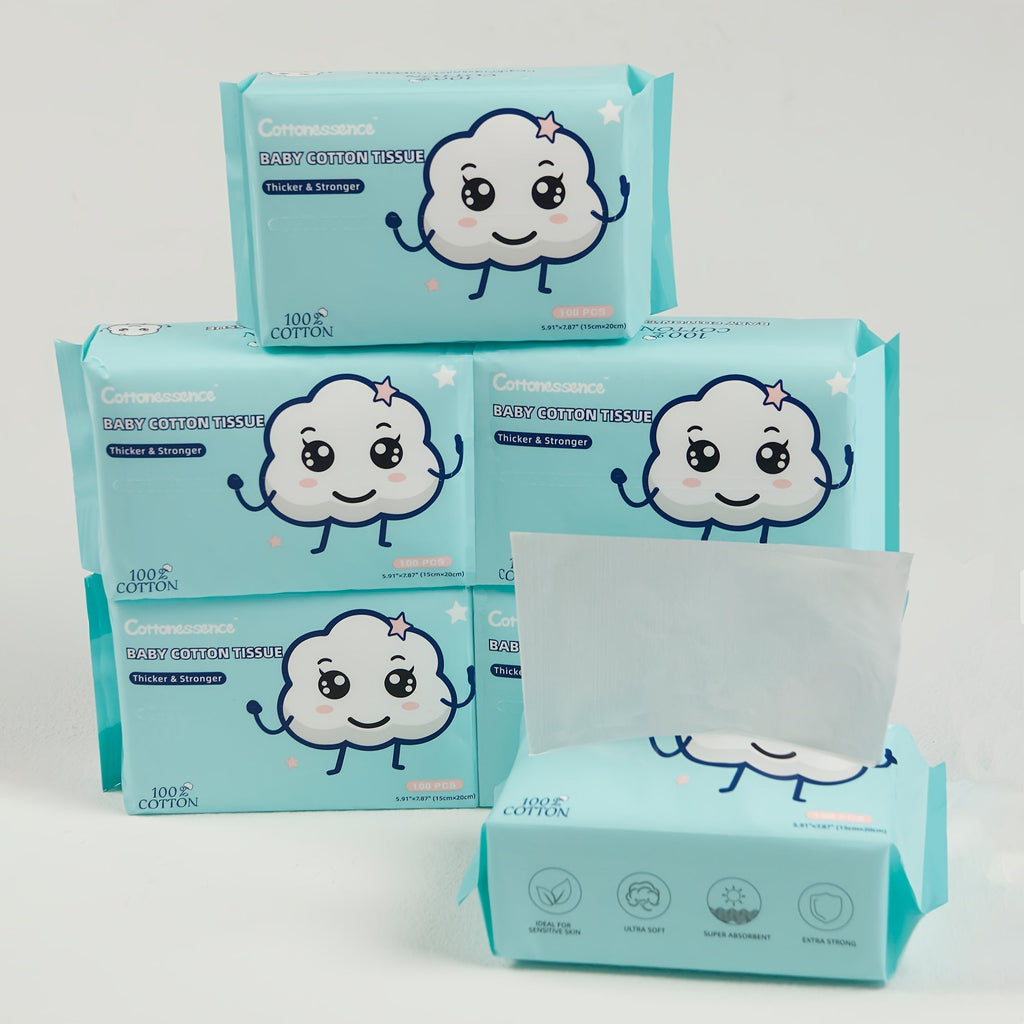 100% Cotton Disposable Face Towels Draw-Style Box 200 400 600 Count, for an Everyday Personal Care Routine — image 14