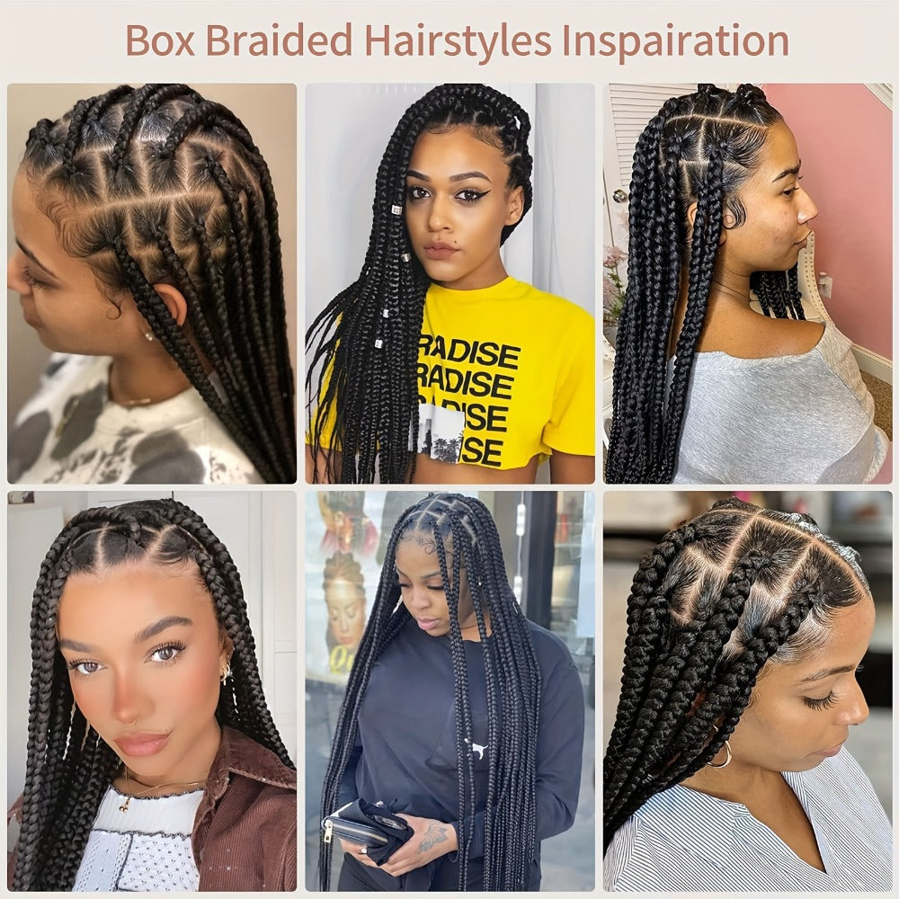 Extra-Long Natural Black Braided Wig with Full Lace Cap and 40-Inch Straight Box Braids for Styling — image 12