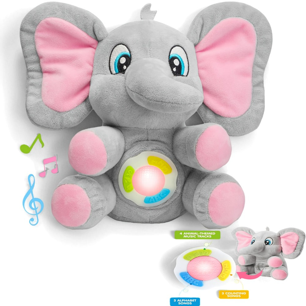 Plush Musical Elephant Baby Toy with Music & Lights, Stuffed Animal Sensory Toy for Infants 6+ Months — image 1