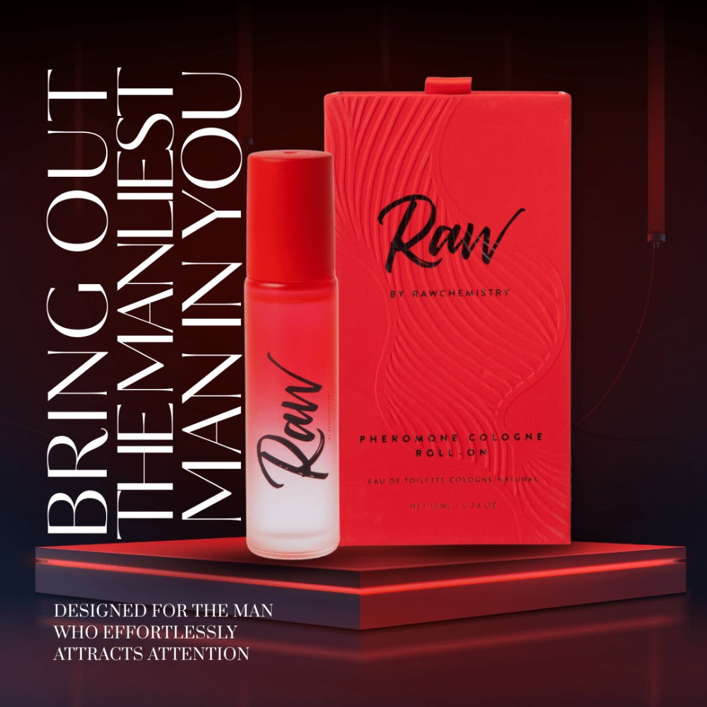 Cologne Roll-On for Men RawChemistry Raw 0.34 oz with Red Carton and Compact Oil Applicator — image 1