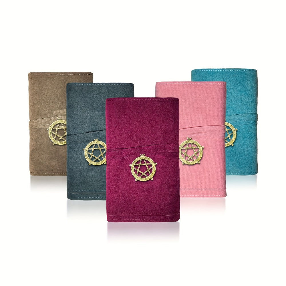 Tarot Card Bag Velvet Pouch with Retro Pendant – 5pcs Lightweight Tarot Storage Holder Set, Mystical Drawstring Bags for Taro