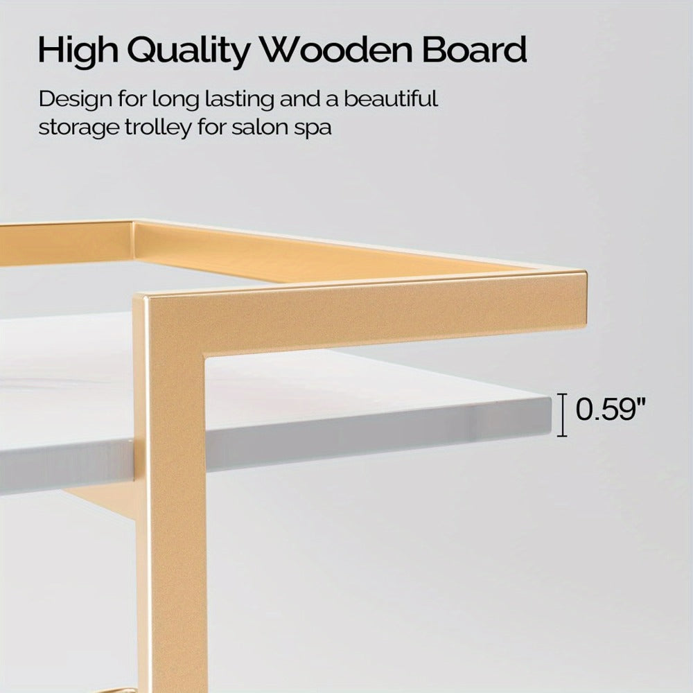 Three-Shelf Rolling Salon Trolley with Side Handles, Locking Casters and Four Color Configurations — image 11