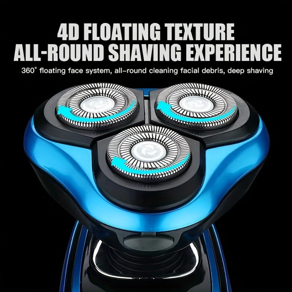 Electric Shaver 3-in-1 Floating-Blade Kit with Nose and Sideburn Trimmers, USB Charging and Digital Display — image 8