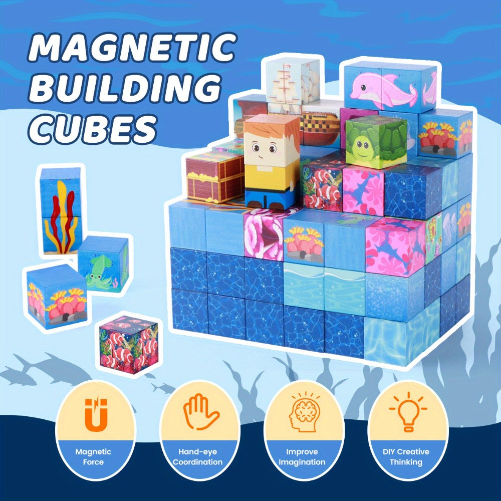 Ocean Adventure Magnetic Building Blocks 54/100pcs with the Listed Color, Size or Set Options for Everyday Use — image 2