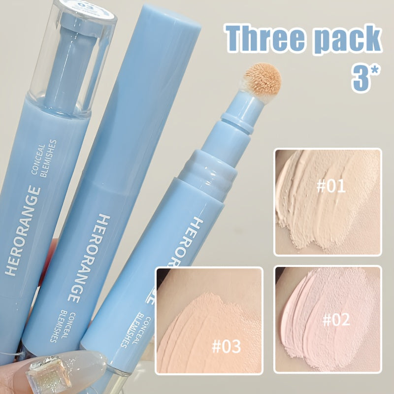 Three-Color Concealer Pen Set with Rounded Sponge-Tip Applicators and Compact 12.3 cm Tube Format — image 10