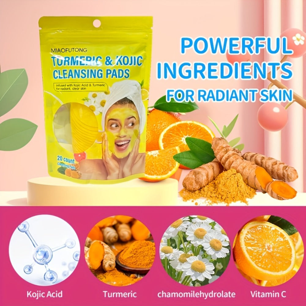 AHA Exfoliating Face Pads 20 Sheets with Ginger - Alpha Hydroxy Acid 0.3% Oil Control Deep for Bath Time, Home Spa and Person