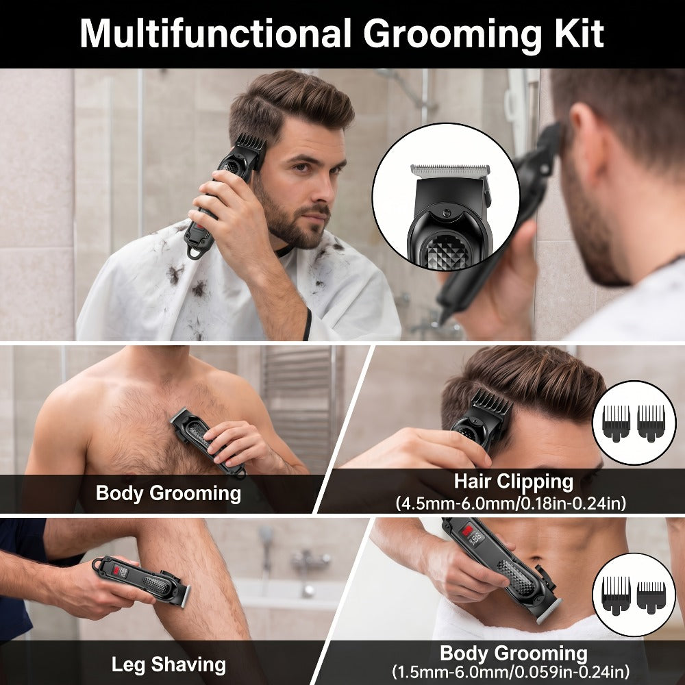 2-Piece Hair Clipper Set with Full-Size Clipper, Detail Trimmer, Guide Combs and USB Charging Accessories — image 2