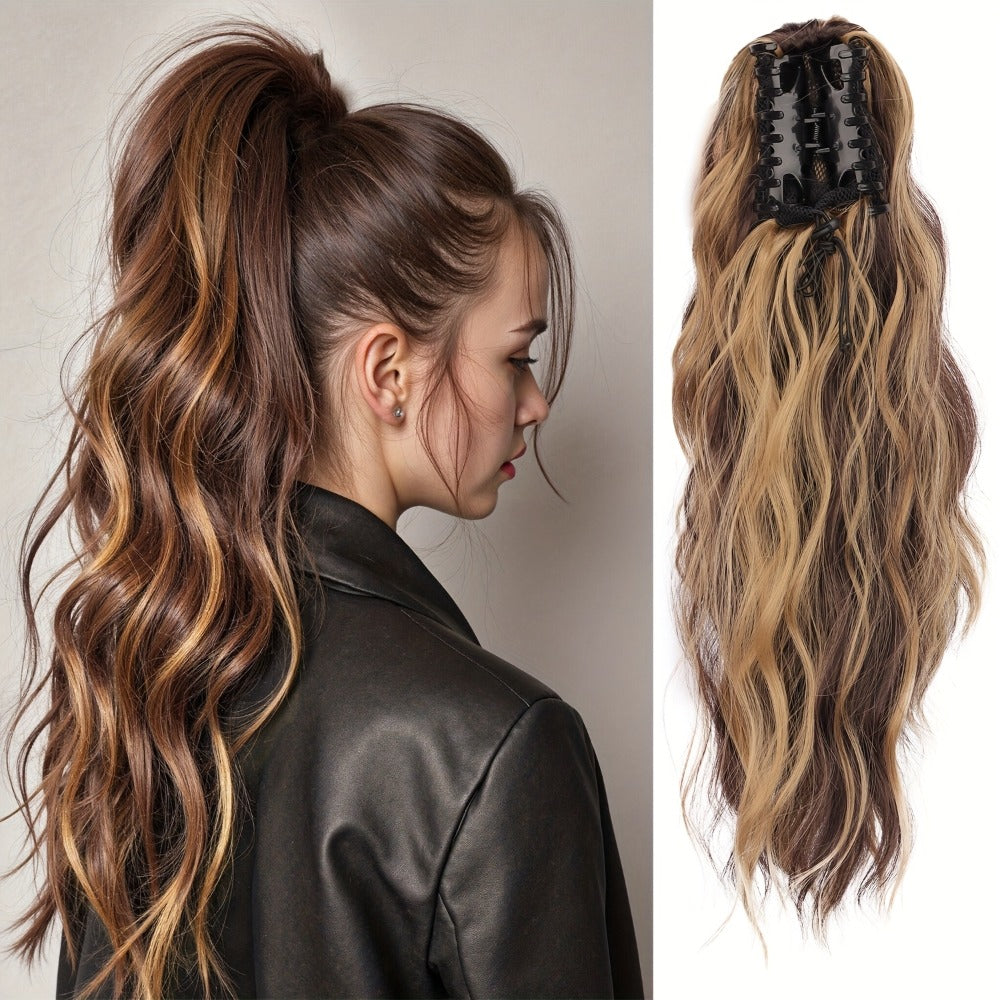 Hair Extensions Water-Wave 16-Inch Synthetic Ponytail with Claw Clip and Eight Color Options for Quick Attachment — image 15
