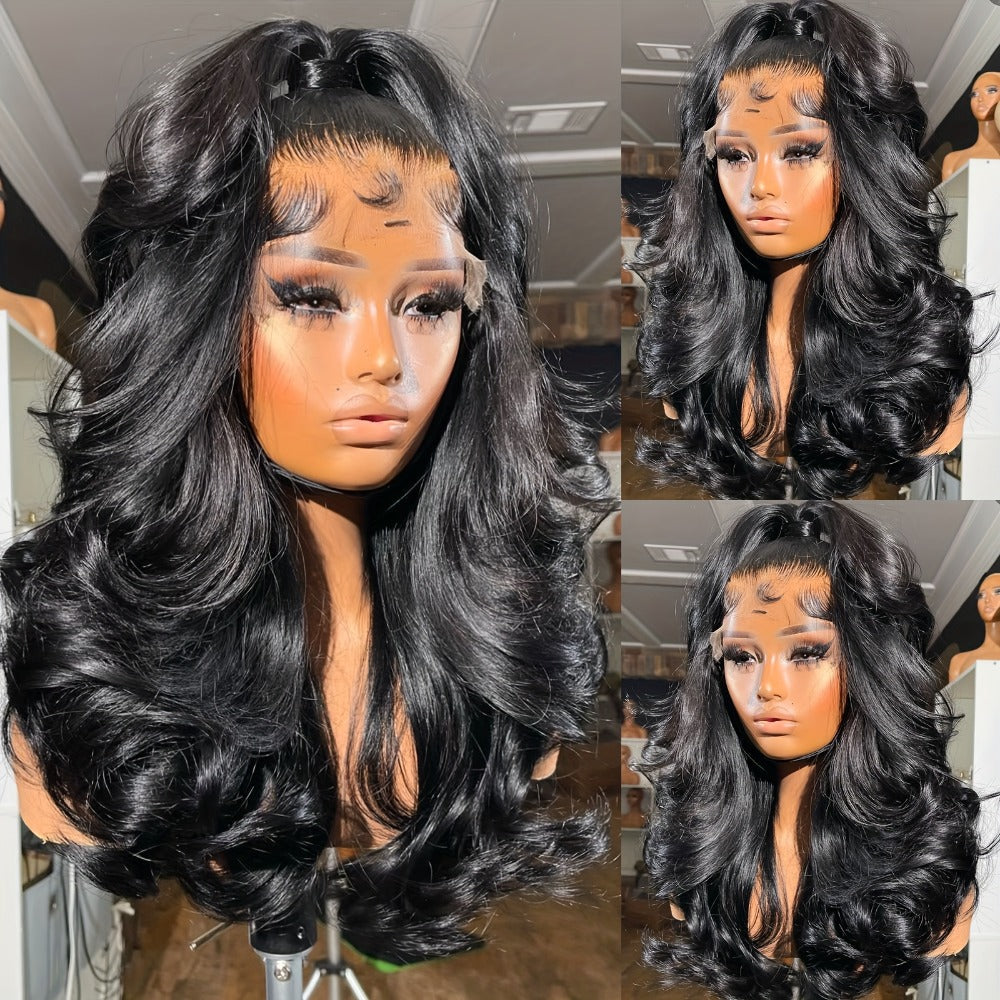 Body Wave Lace Front Wig 13x4 HD Transparent Lace 30 Inch Human Hair Glueless Bye Bye Knots Pre, for Home, Travel and Salon H