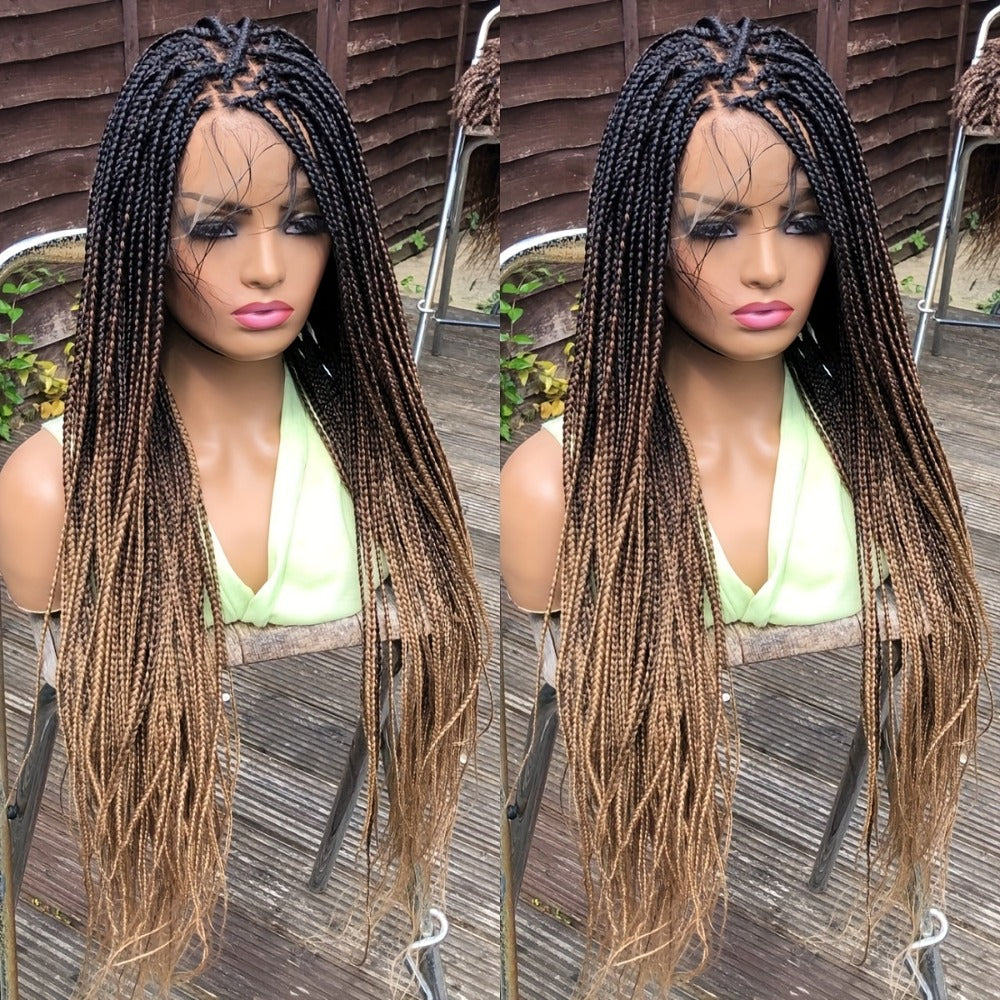 Long Box-Braid Wig with Full Lace Cap in 26- or 38-Inch Lengths and Four Lettered Color Options — image 15
