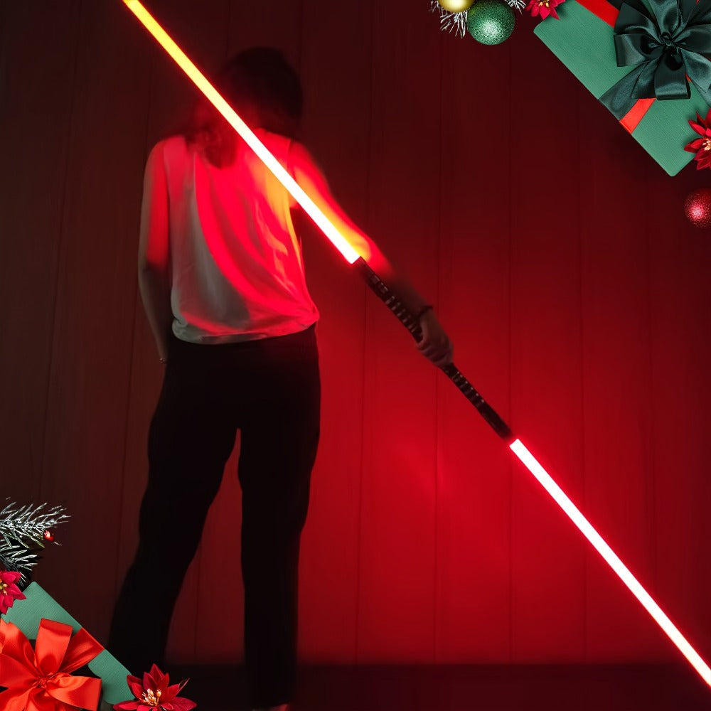 Light Up Dueling Saber 78" with 16 Color Lights & 3 Movie Sounds, 2-in-1 Dark Phantom Sword Single or Double Player — image 1