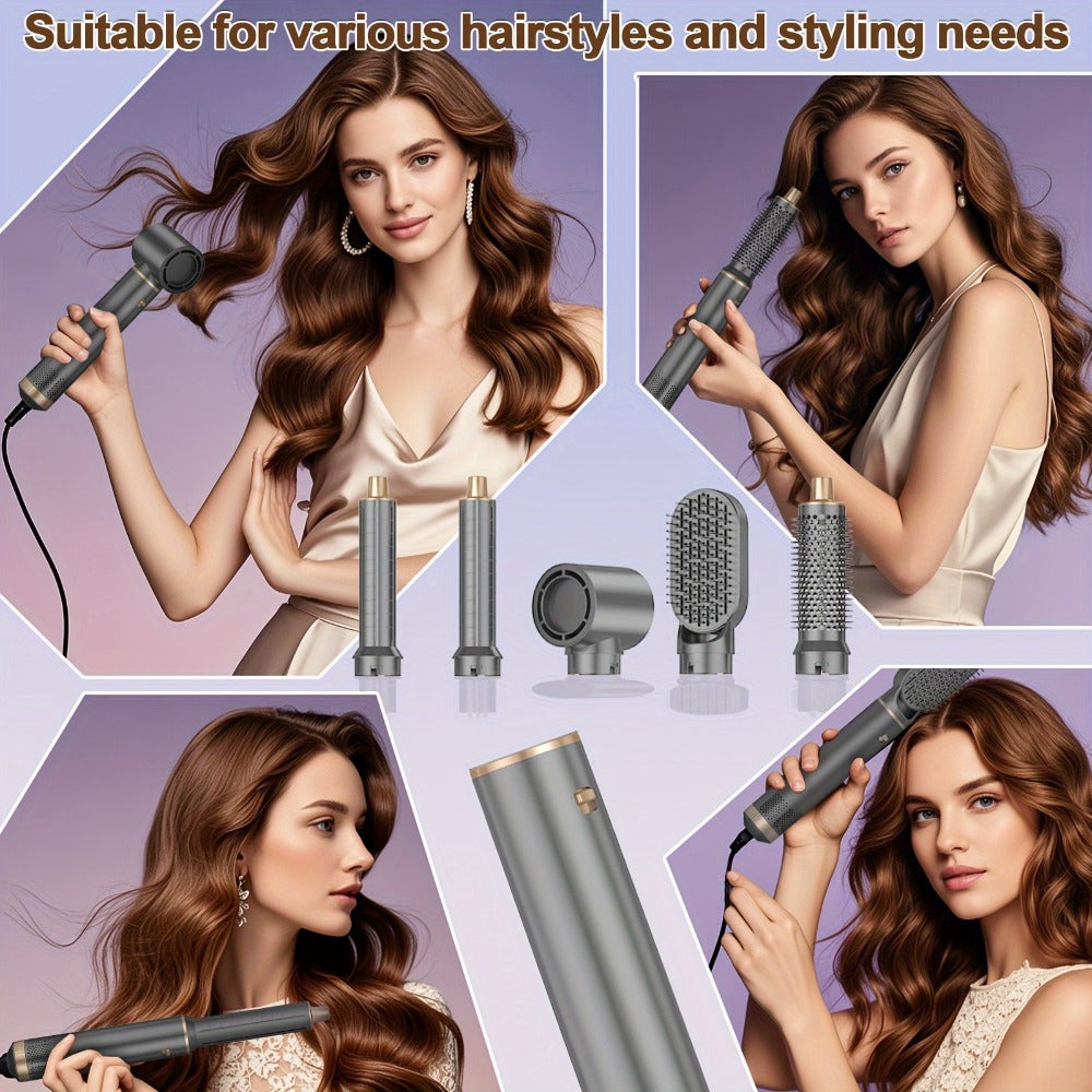 5-in-1 Hot Air Brush Negative Ion Hair Styler Blow Dryer Curler Straightener Volumizer, for Home, Travel and Salon Hair Styli