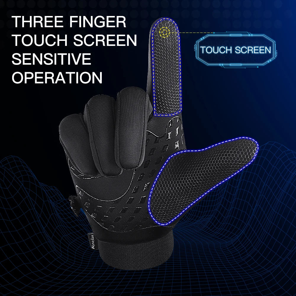 Outdoor warm cold windproof riding gloves touch screen windproof and anti-skid women's velvet full finger gloves